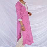 Lilac printed cotton kurta