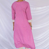 Lilac printed cotton kurta