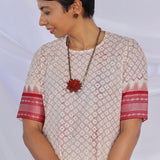Maroon kanchi cotton kurta