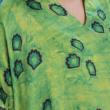 Green silk kaftan top