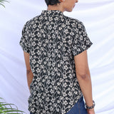 Black floral shirt