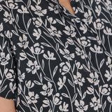 Black floral shirt