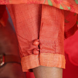 Orange chrysanthemum kurta