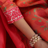 Orange chrysanthemum kurta