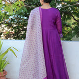Purple chiffon kurta set