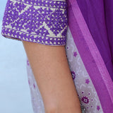 Purple chiffon kurta set