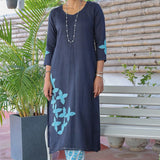 Kota appliqued kurta set