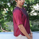 Maroon silk top