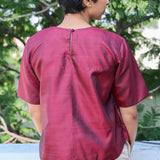 Maroon silk top
