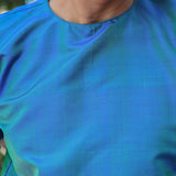 Peacock blue silk top