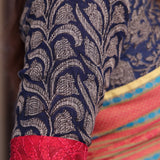 Blue printed kota blouse