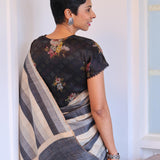 Striped handloom tussar saree