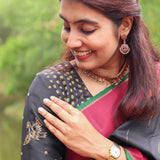 Black silk chidiya blouse