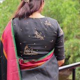 Black silk chidiya blouse