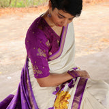 Violet silk chidiya blouse
