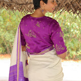 Violet silk chidiya blouse