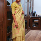 Veena polka tussar saree