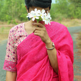 Printed tussar blouse