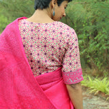 Printed tussar blouse