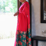 Mishrita chiffon saree with kanchi silk pallu