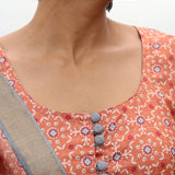 Tile printed tussar kurta set