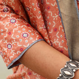 Tile printed tussar kurta set