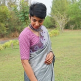 Purple printed kota blouse