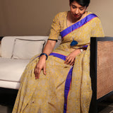 Yellow printed kota blouse