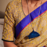 Yellow printed kota blouse