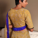 Yellow printed kota blouse