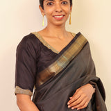 Gold embroidered silk blouse