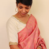 Gold embroidered silk blouse