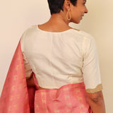 Gold embroidered silk blouse