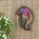 Parakeet Face Brooch