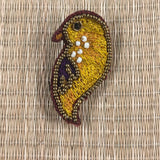Parakeet Face Brooch