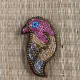 Parakeet Face Brooch