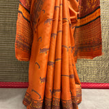Veena Golden Pheasant Tussar Saree