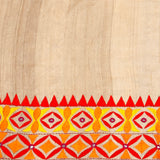 Beige Tussar Lambhani Embroidered saree