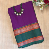 Mishrita Temple Border Chiffon saree - Purple